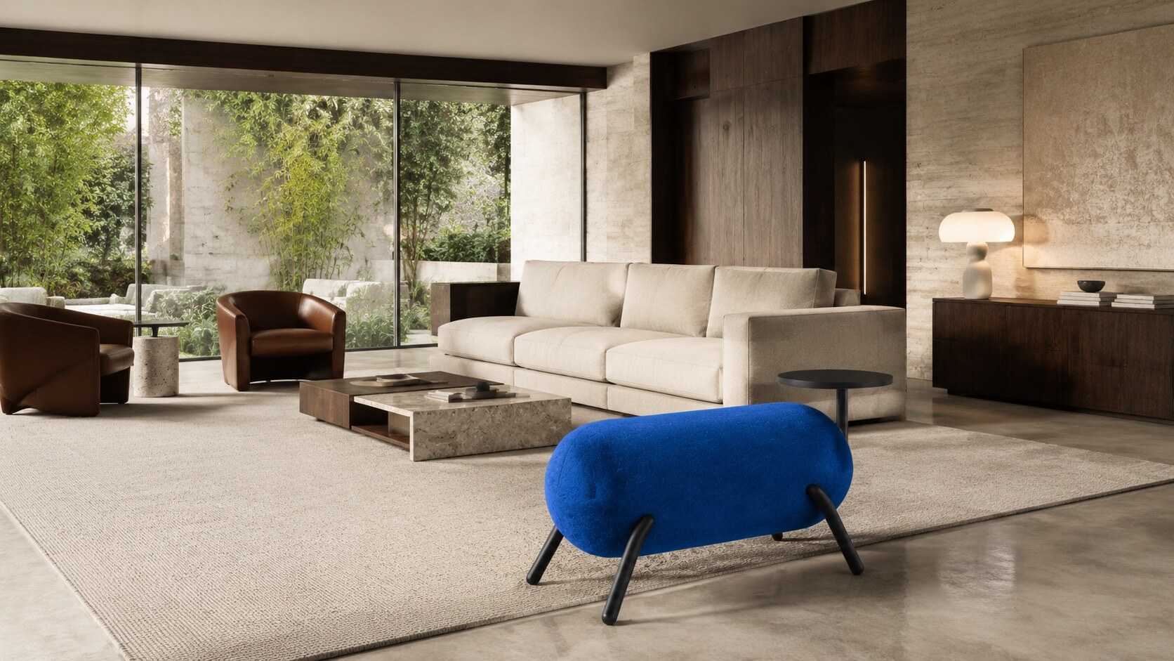 Companion Bench with integrated black tray table