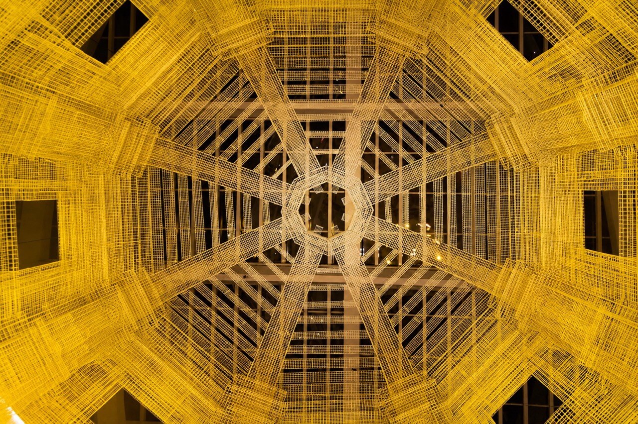Transparent architectural artwork inside Plaza 66, view 3