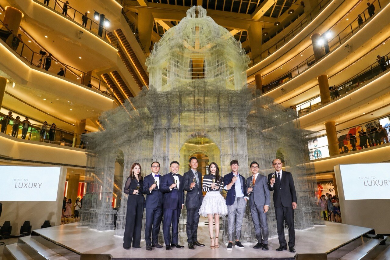 Transparent architectural artwork inside Plaza 66, view 5