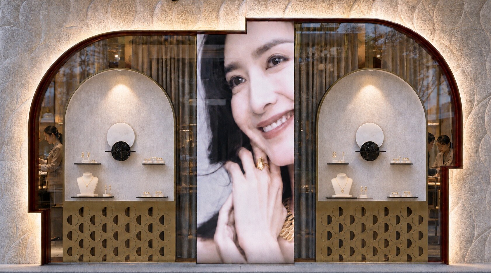 MOKINGRAN jewellery flagship with gold screens and curved displays, view 6