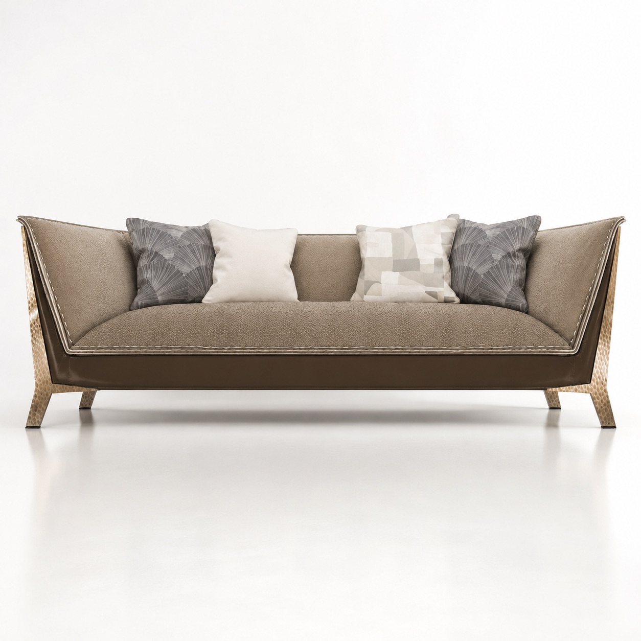 Tailored Frame living collection in dark timber and neutral upholstery, view 5